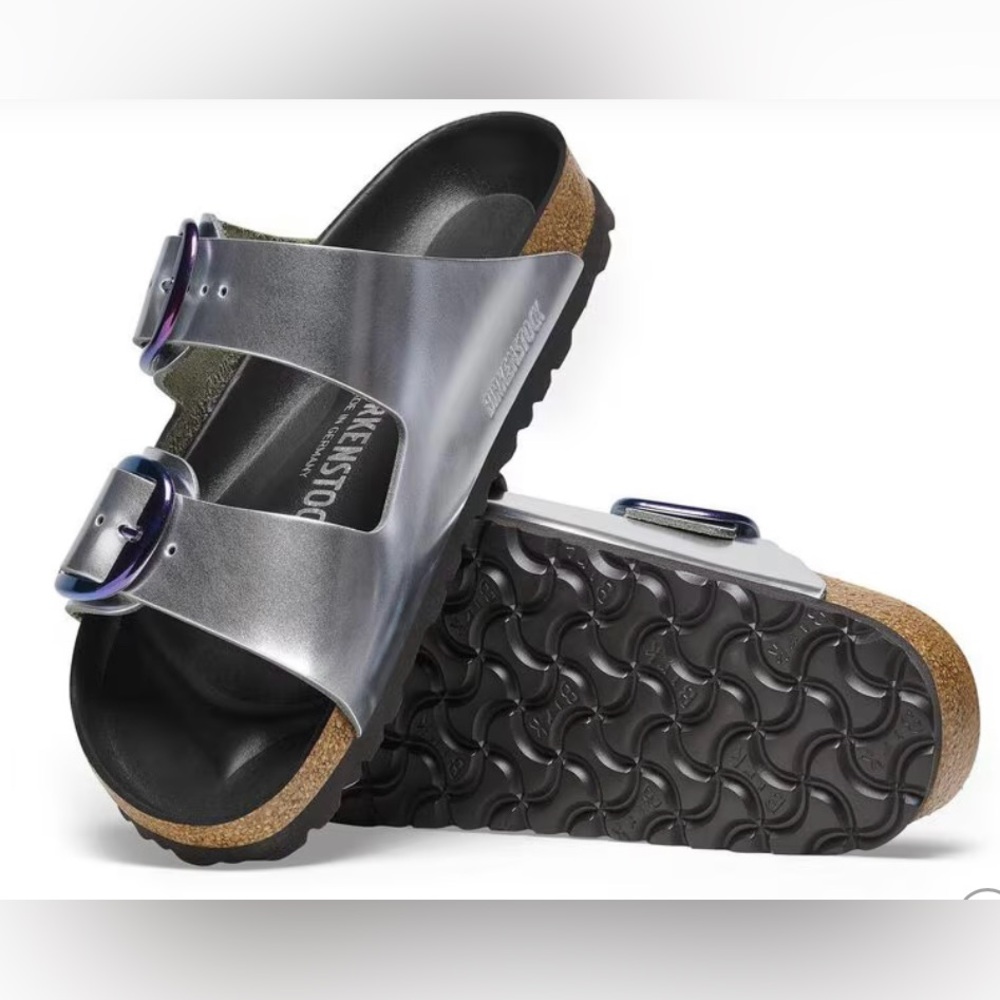 BIRKENSTOCK Arizona Big Buckle Natural Leather - Metallic Silver - Picture 2 of 16